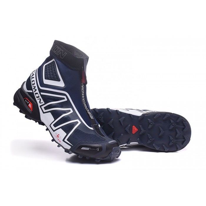 Men's Salomon Snowcross CS Trail Running Shoes Blue White-Salomon 