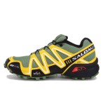 Men's Salomon Speedcross 3 CS Trail Running Shoes In Army Green Yellow