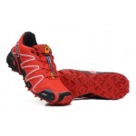 Men's Salomon Speedcross 3 CS Trail Running Shoes In Black And Red