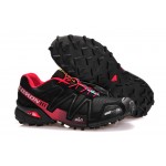Men's Salomon Speedcross 3 CS Trail Running Shoes In Black Red