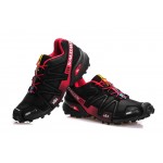 Men's Salomon Speedcross 3 CS Trail Running Shoes In Black Red