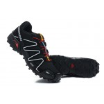 Men's Salomon Speedcross 3 CS Trail Running Shoes In Black White Red