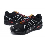 Men's Salomon Speedcross 3 CS Trail Running Shoes In Black White Red
