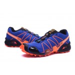 Men's Salomon Speedcross 3 CS Trail Running Shoes In Blue Orange