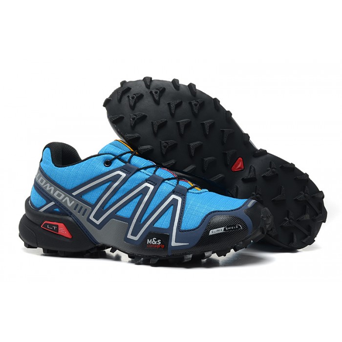 Men's Salomon 3 CS Trail Shoes Blue Silver-New Salomon Speedcross 3