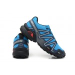 Men's Salomon Speedcross 3 CS Trail Running Shoes In Blue Silver