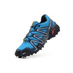 Men's Salomon Speedcross 3 CS Trail Running Shoes In Blue Silver