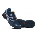 Men's Salomon Speedcross 3 CS Trail Running Shoes In Blue White