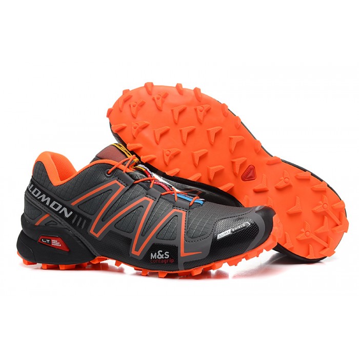 Men's Salomon Speedcross 3 CS Trail Running Shoes In Deep Gray Orange