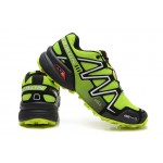 Men's Salomon Speedcross 3 CS Trail Running Shoes In Fluorescent Green Silver