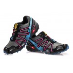 Men's Salomon Speedcross 3 CS Trail Running Shoes In Gray Rose Red