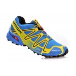 Men's Salomon Speedcross 3 CS Trail Running Shoes In Light Blue Yellow