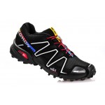 Men's Salomon Speedcross 3 CS Trail Running Shoes In Silver Black