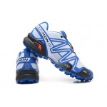 Men's Salomon Speedcross 3 CS Trail Running Shoes In White Blue