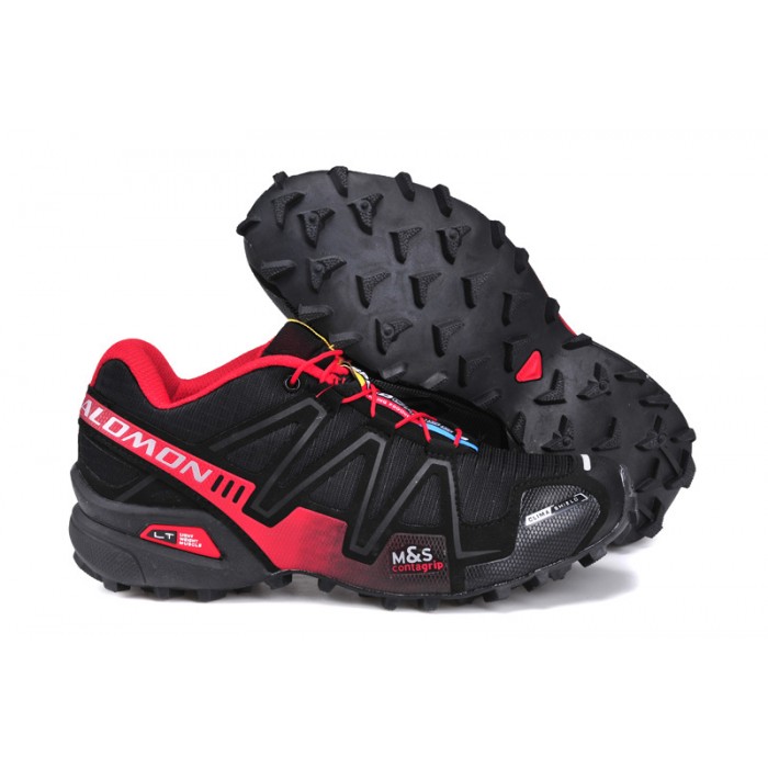 Women's Salomon Speedcross 3 CS Trail Running Shoes In Black Red