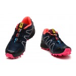 Women's Salomon Speedcross 3 CS Trail Running Shoes In Black Rose Red