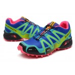 Women's Salomon Speedcross 3 CS Trail Running Shoes In Blue Green