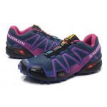 Women's Salomon Speedcross 3 CS Trail Running Shoes In Blue Purple