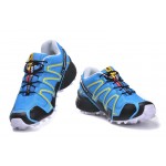 Women's Salomon Speedcross 3 CS Trail Running Shoes In Blue Yellow Black