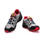 Women's Salomon Speedcross 3 CS Trail Running Shoes In Grey Black Red