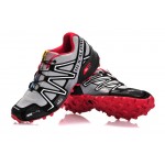 Women's Salomon Speedcross 3 CS Trail Running Shoes In Grey Black Red