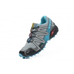 Women's Salomon Speedcross 3 CS Trail Running Shoes In Grey Lack Blue