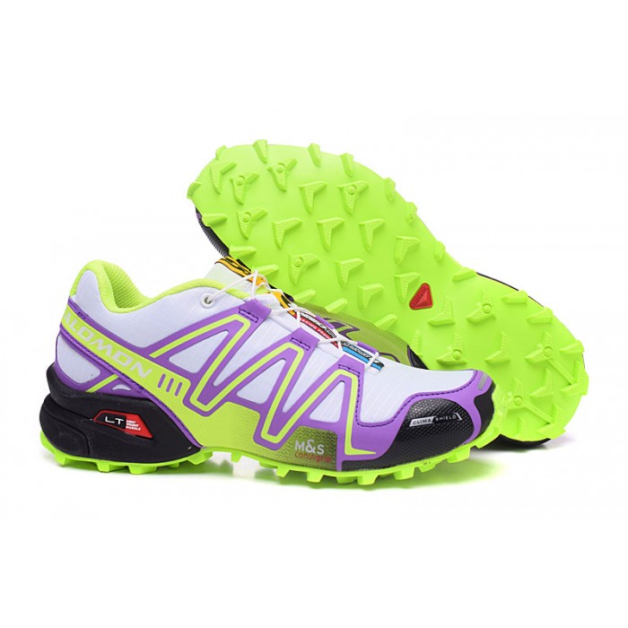 Women's Salomon Speedcross 3 CS Trail Running Shoes In Grey Purple