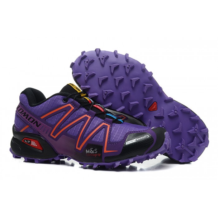 Women's Salomon Speedcross 3 CS Trail Running Shoes In Purple Black