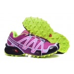 Women's Salomon Speedcross 3 CS Trail Running Shoes In Purple Fluorescent Green