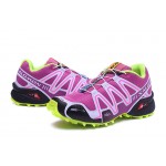 Women's Salomon Speedcross 3 CS Trail Running Shoes In Purple Fluorescent Green