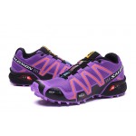 Women's Salomon Speedcross 3 CS Trail Running Shoes In Purple Orange