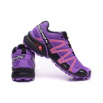 Women's Salomon Speedcross 3 CS Trail Running Shoes In Purple Orange