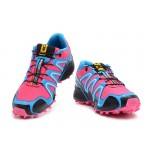 Women's Salomon Speedcross 3 CS Trail Running Shoes In Sky Blue Rose Red