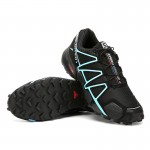 Men's Salomon Speedcross 4 Trail Running Shoes In Black Blue