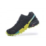 Men's Salomon Speedcross 4 Trail Running Shoes In Black Fluorescent Green