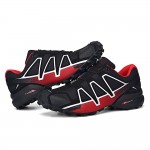 Men's Salomon Speedcross 4 Trail Running Shoes In Black Red