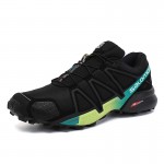 Men's Salomon Speedcross 4 Trail Running Shoes In Black Yellow Green