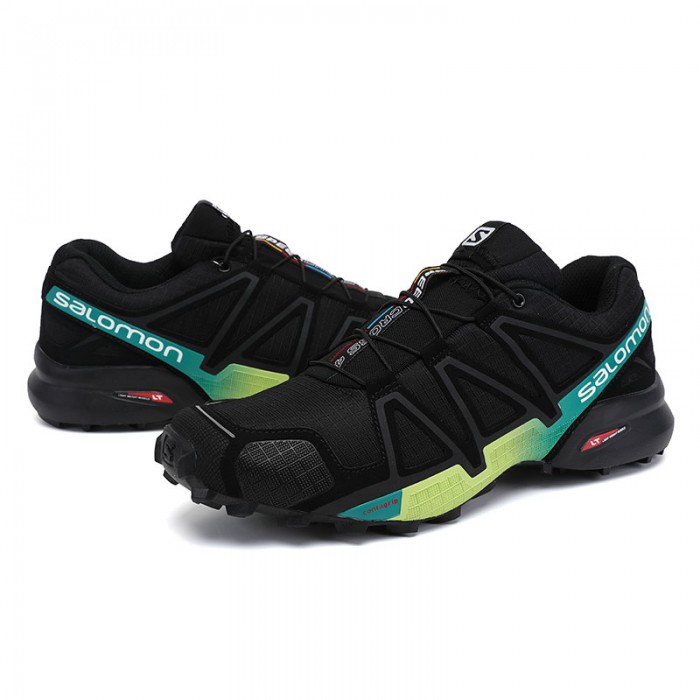 Men's Salomon Speedcross 4 Trail Running Shoes Black Yellow Green ...