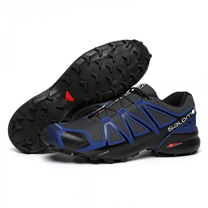 Men's Salomon Speedcross 4 Trail Running Shoes In Blue Black