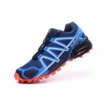 Men's Salomon Speedcross 4 Trail Running Shoes In Blue Orange