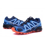 Men's Salomon Speedcross 4 Trail Running Shoes In Blue Orange