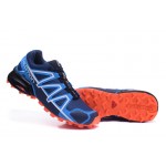 Men's Salomon Speedcross 4 Trail Running Shoes In Blue Orange