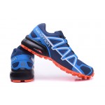 Men's Salomon Speedcross 4 Trail Running Shoes In Blue Orange