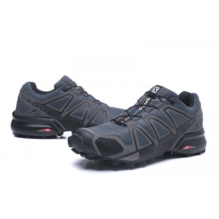 4 Salomon Trail Shoes Speedcross Black Men\'s Deep Running Cool Gray-Salomon 4 Speedcross