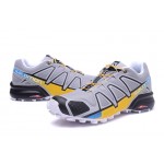 Men's Salomon Speedcross 4 Trail Running Shoes In Gray Yellow