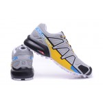 Men's Salomon Speedcross 4 Trail Running Shoes In Gray Yellow