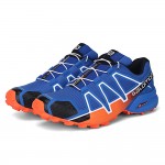 Men's Salomon Speedcross 4 Trail Running Shoes In Orange Blue