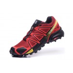 Men's Salomon Speedcross 4 Trail Running Shoes In Red Black