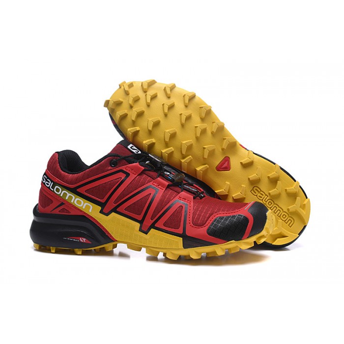 Salomon Speedcross 4 Trail Running Shoes In Red Yellow For Men