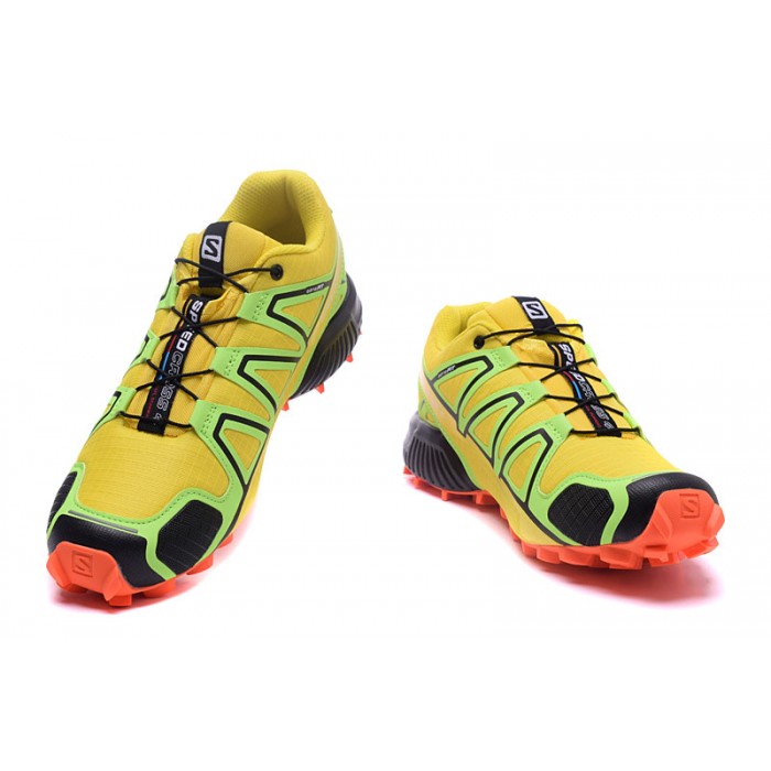 Men's Salomon Speedcross 4 Trail Running Shoes Yellow Orange-Salomon ...